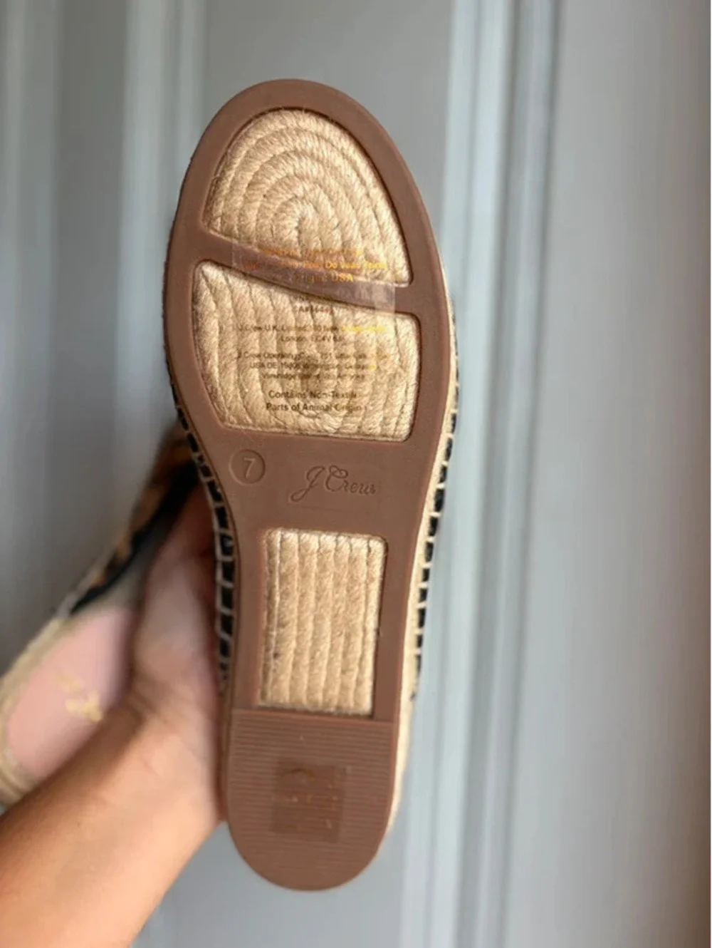 Womens Cheetah J.Crew Slip On Espadrilles Size 7 NEW